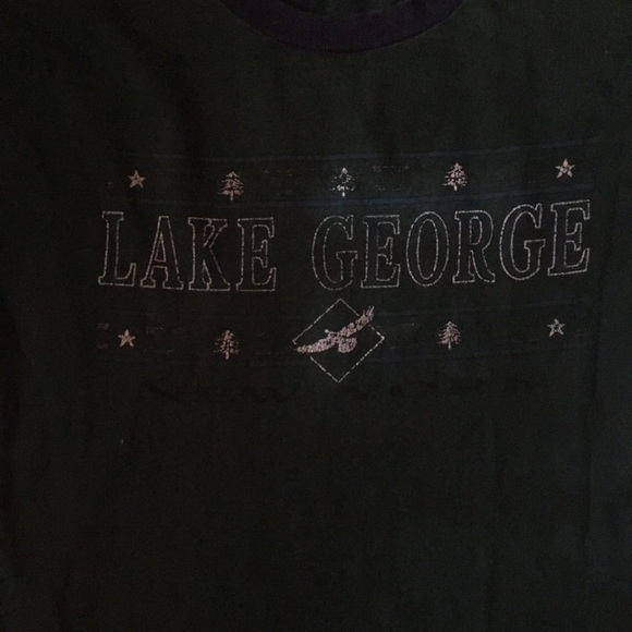 Vintage dark green t-shirt lake George - Picture 3 of 3